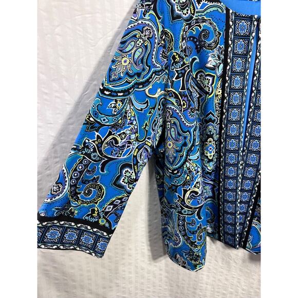 Joan Rivers Blue Open Front Jacket Top 2X Old Money Mature - Picture 2 of 6